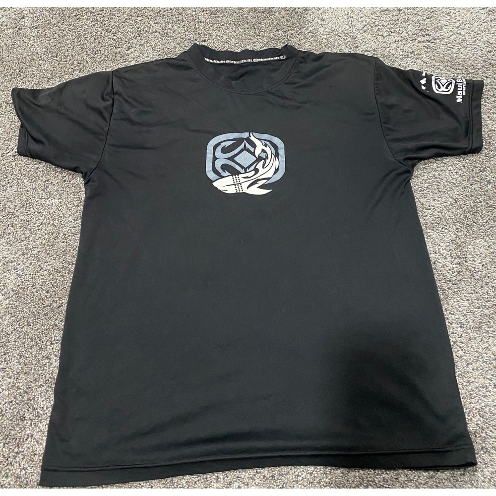 Graphic Tee Mens Maui Built Shark Tribal Black Large Excellent